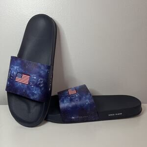 New NASA Galaxy Slides - 1958 Astronaut Sandal with American Flag - Mens Size 11